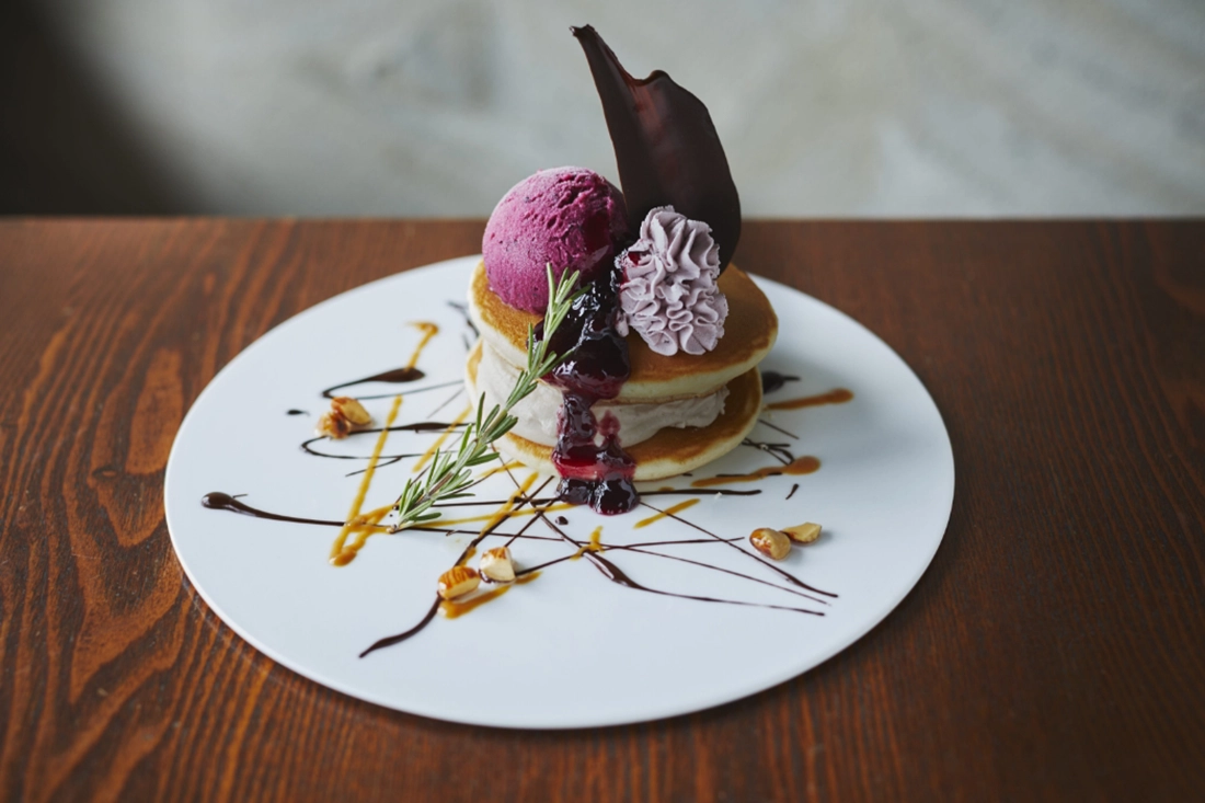 カシスマロンのパンケーキ